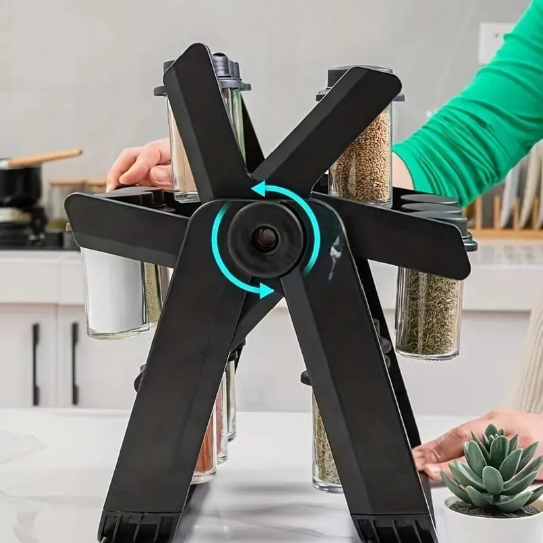 🔥 Condimentero Giratorio X18: Orden Total y Estilo en tu Cocina